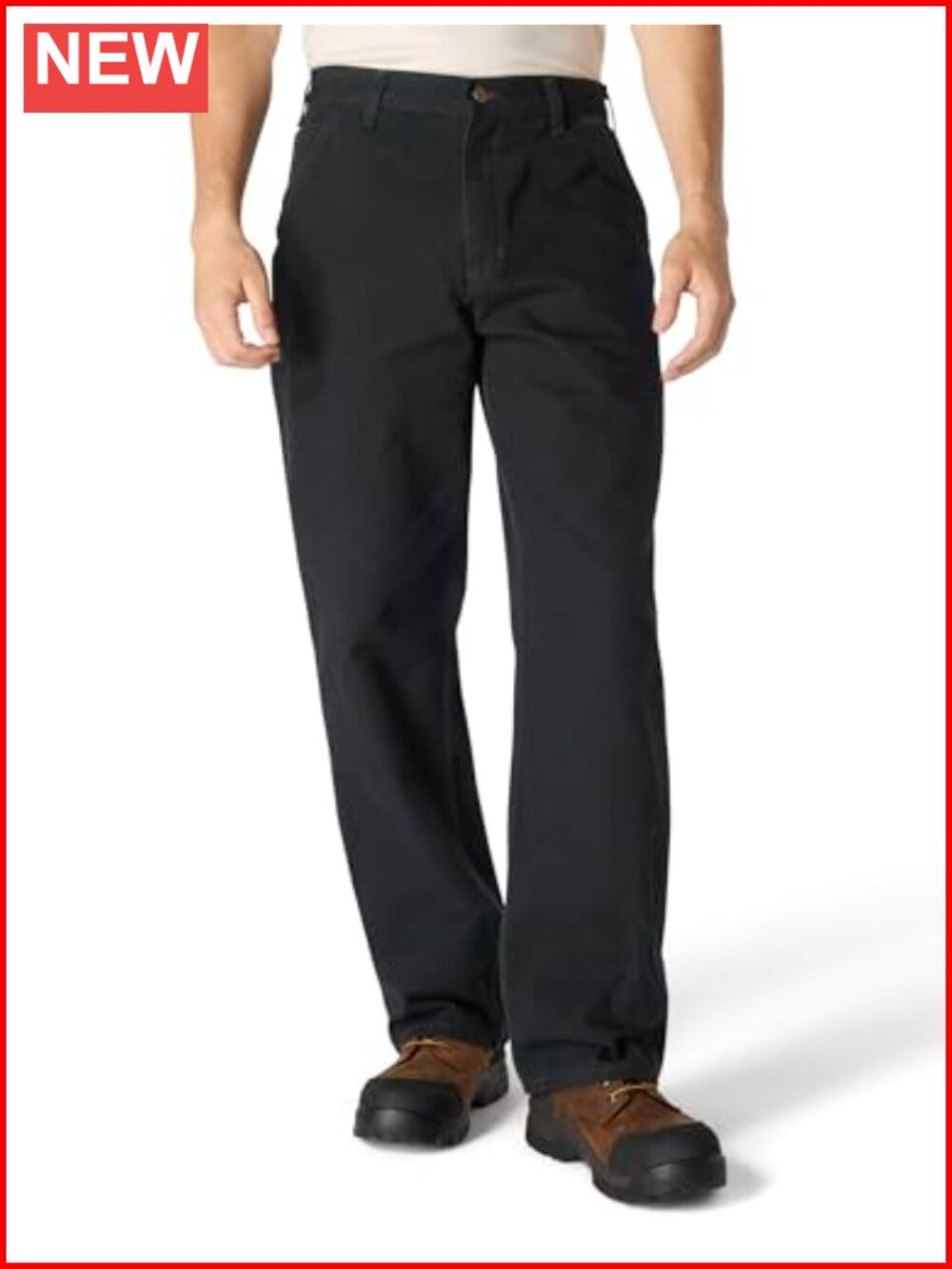 Loose Fit Washed Duck Canvas Straight Utility Work Pants